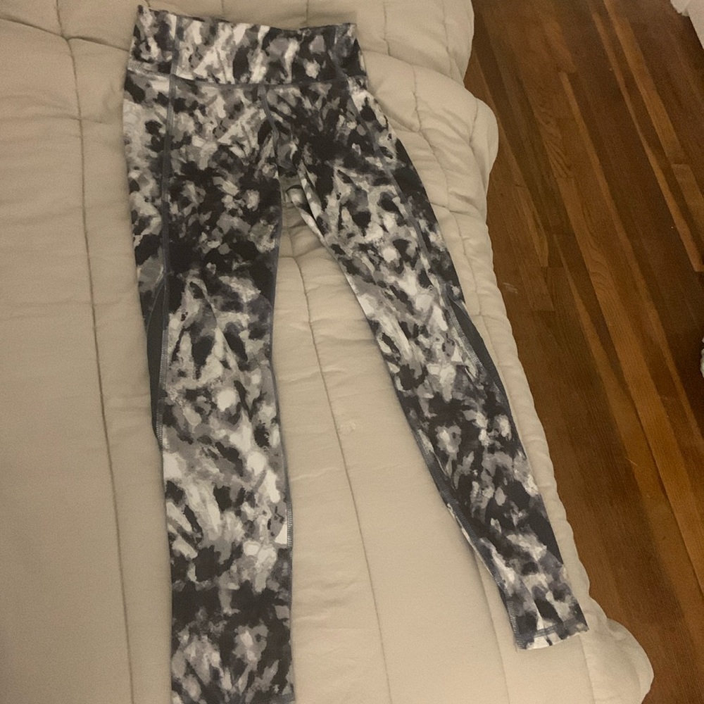 White and black camo pants